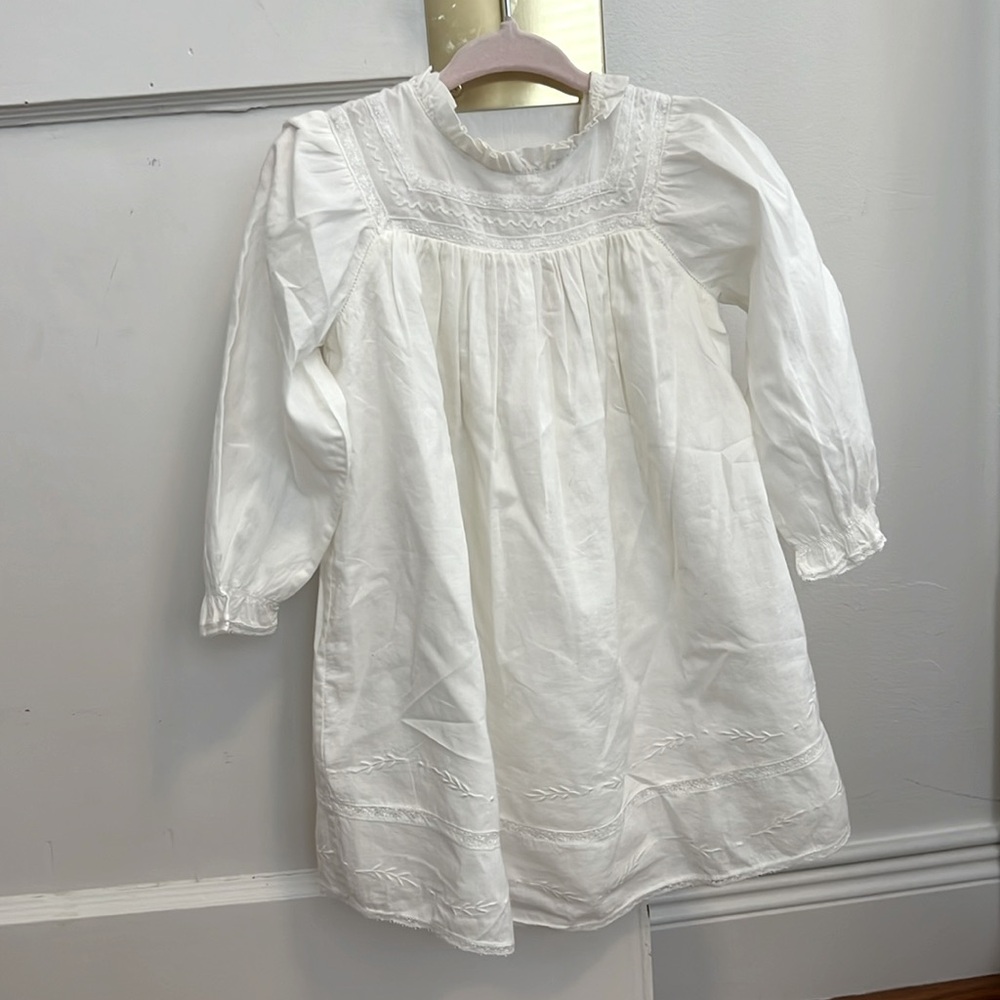 Bonpoint cream long sleeve dress